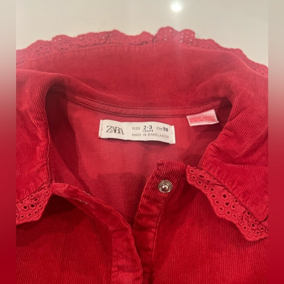 ZARA Corduroy Red Dress - Picture 3 of 5